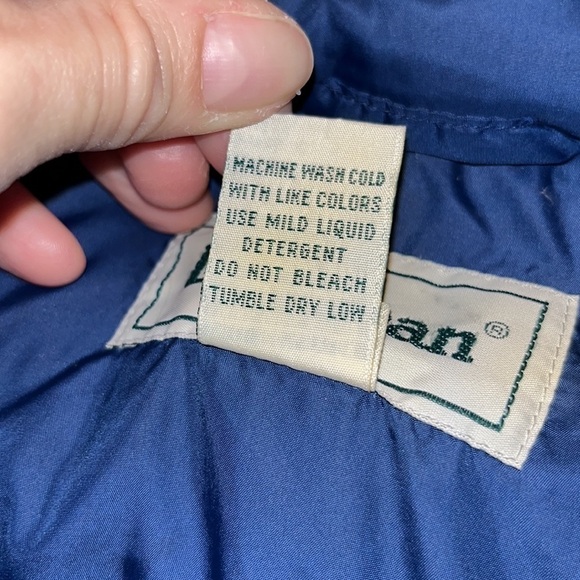 Army Green LL Bean, Goose Down Snap Close Puffer Vest Men’s Size Large Tall - Picture 13 of 13